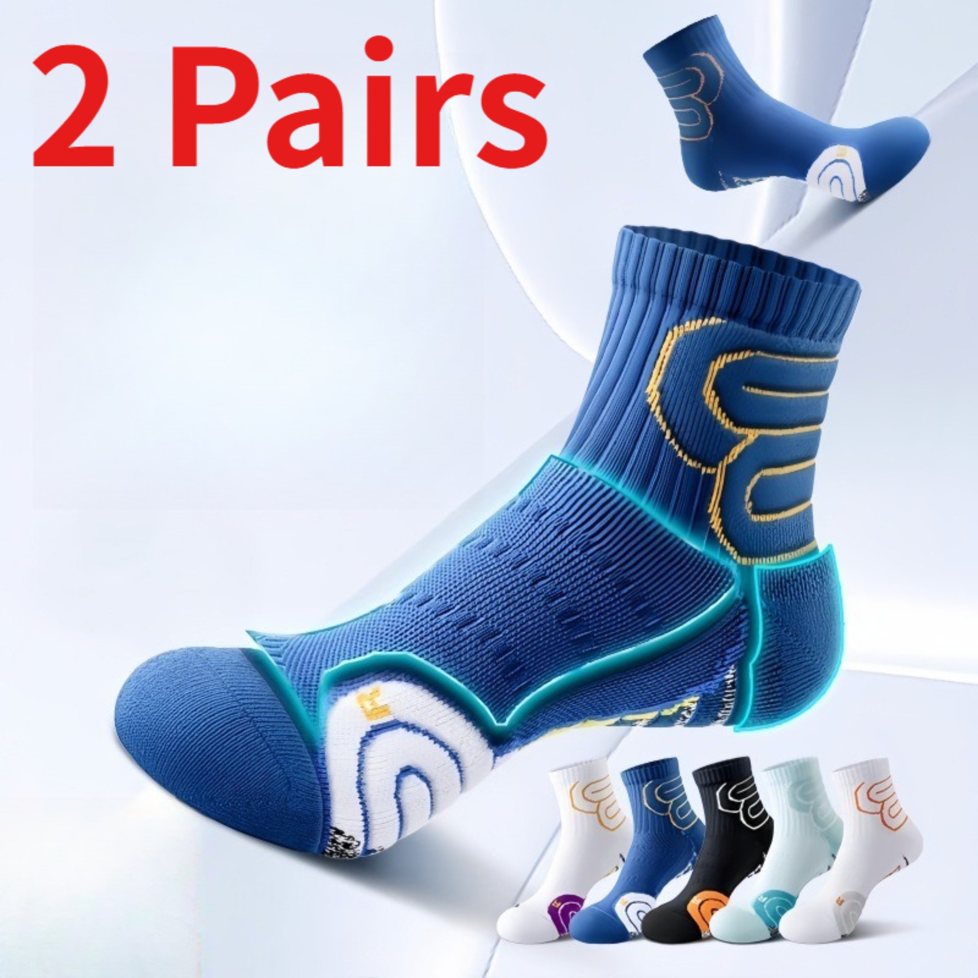 1/2 Pairs Men's Marathon Runni - Athletic Sock Cushion ulasan dan harga